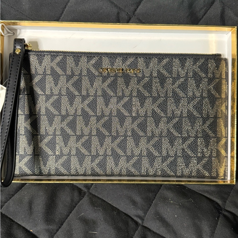 Michael Kors Monogram Black Pouch
